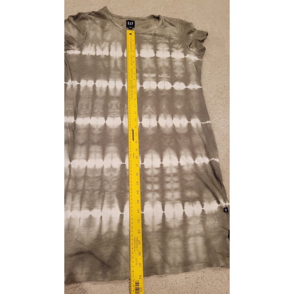 GAP Olive Green White Tie-Dye Cotton/Modal Blend T-Shirt Dress Size Large - Picture 7 of 8